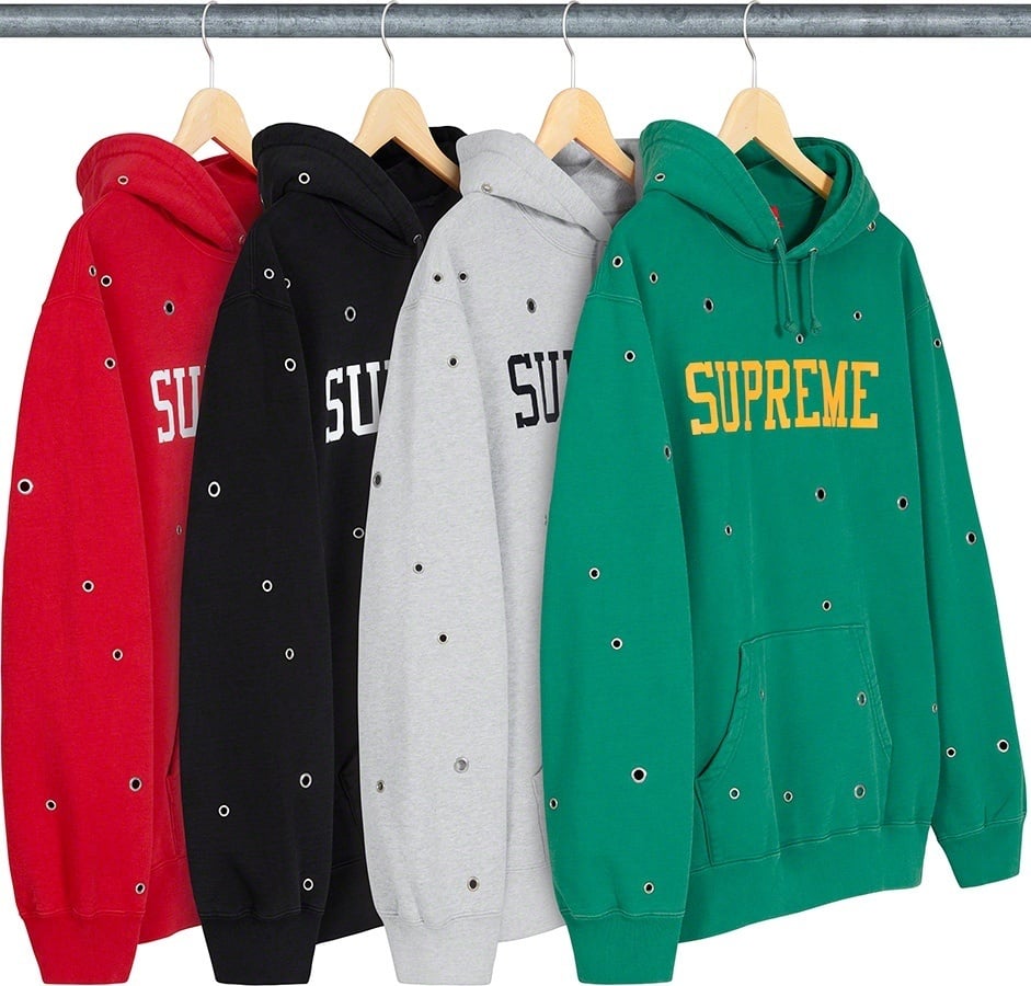 Eyelet Hooded Sweatshirt